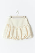 Satin balloon mini skirt - Creme