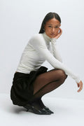 Satin balloon mini skirt - Noir