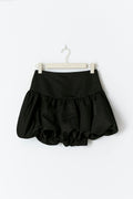 Satin balloon mini skirt - Noir