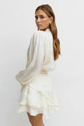 Mini frill dress - White/black