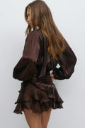 Mini frill dress - Pomegranate