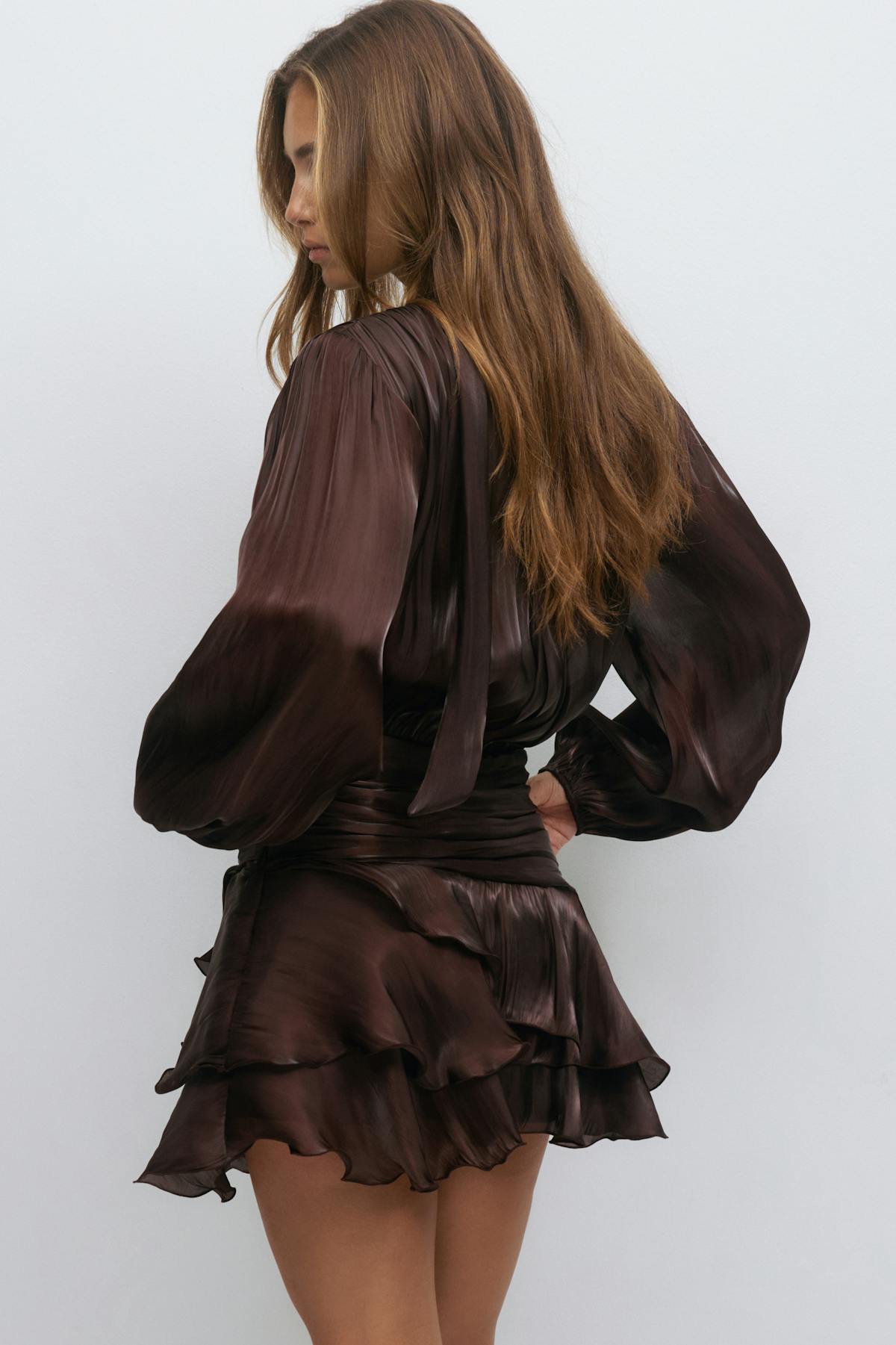 Mini frill dress - Pomegranate
