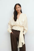 Tie front blouse - Creme