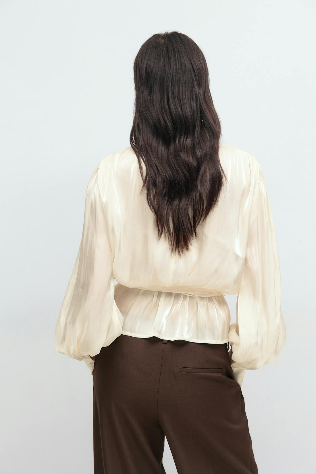 Tie front blouse - Creme