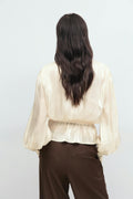 Tie front blouse - Creme