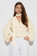 Scarf top - Offwhite dot