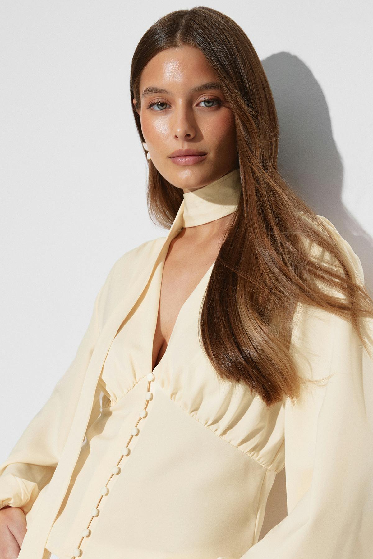 Scarf top - Offwhite dot