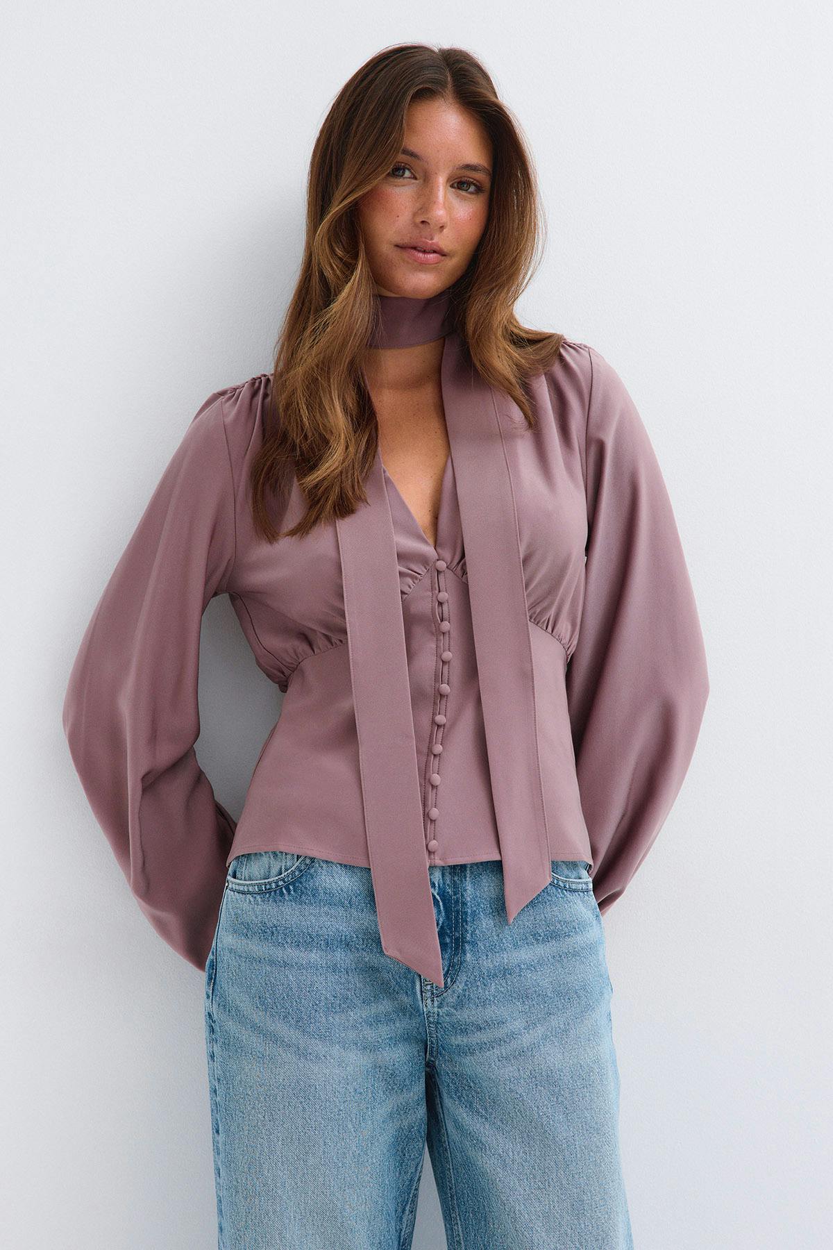 Scarf top - Yellow dot