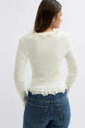 Knitted lace cardigan - Ecru