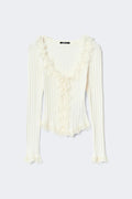 Knitted lace cardigan - Ecru