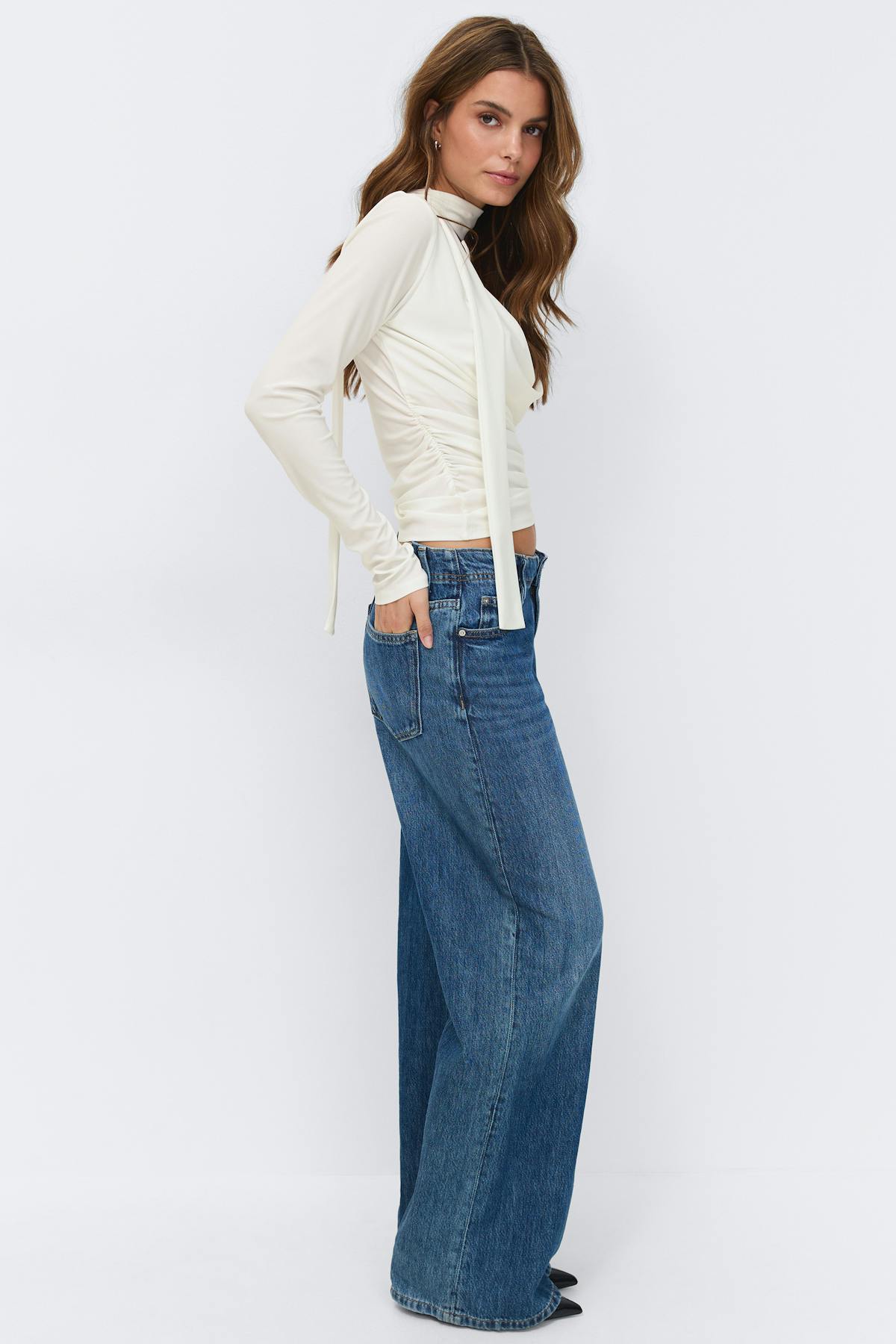Scarf top - Blanc cassé