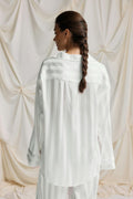 Satin striped shirt - Creme