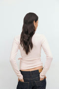 Pointelle wrap top - Ballet slipper