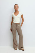 Tight wrap top - Blanc cassé
