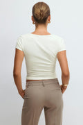 Tight wrap top - Blanc cassé