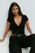 Tight wrap top - Blanc cassé