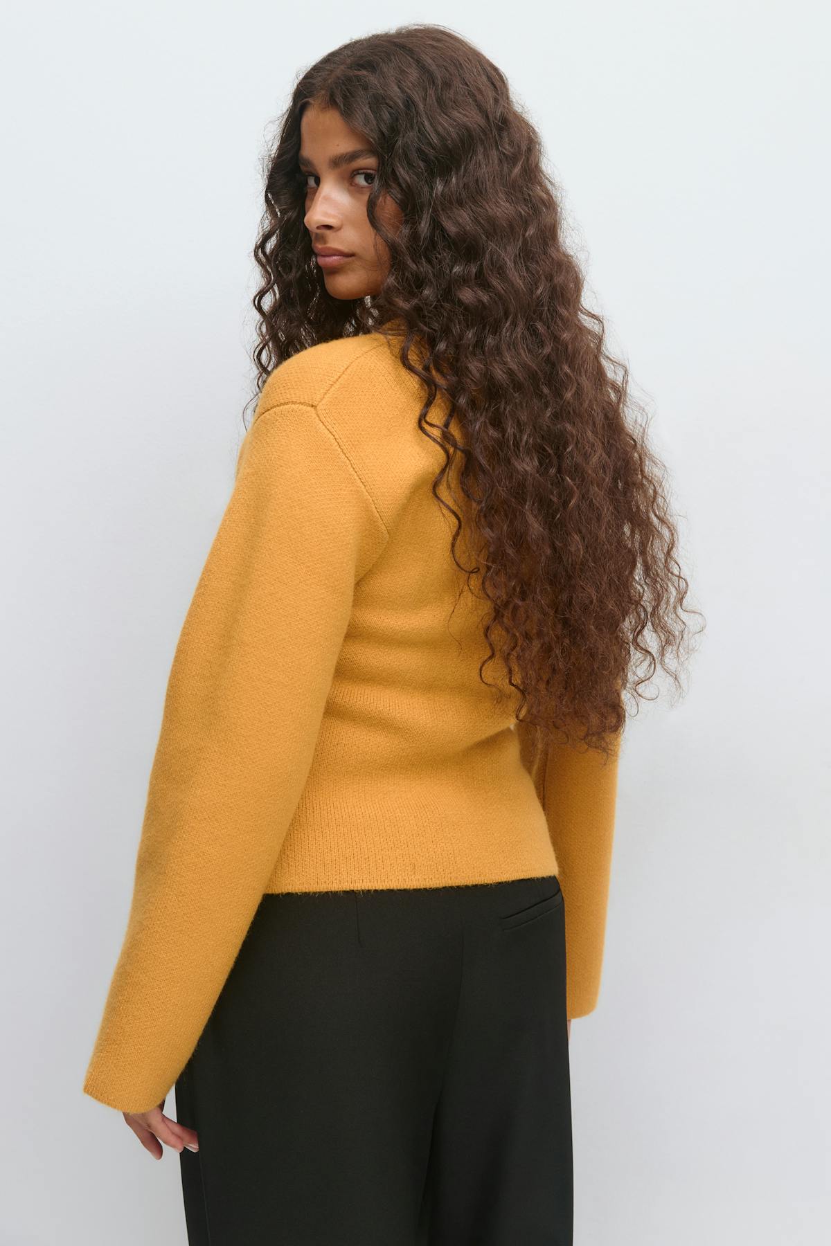Shaped knitted cardigan - Cashmere blue