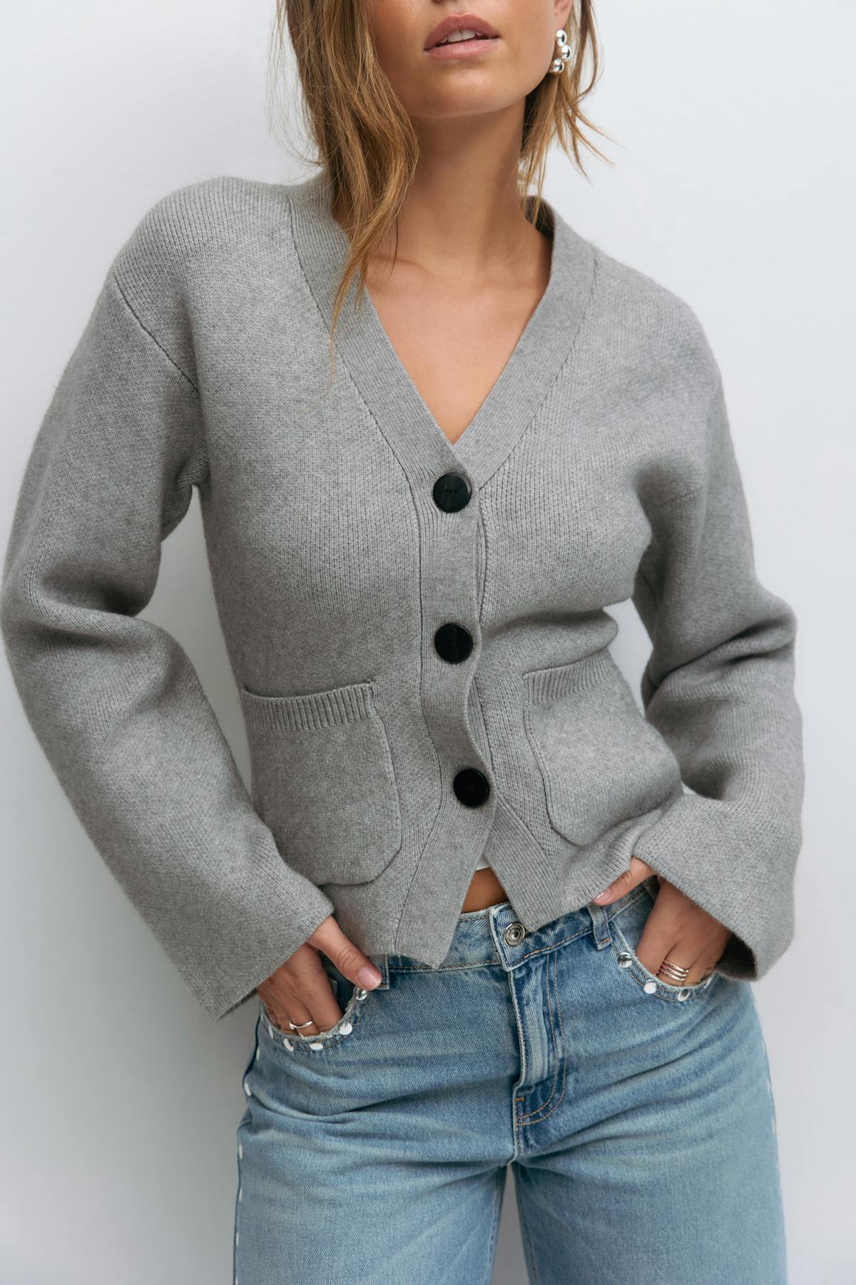 Shaped knitted cardigan - Zebra