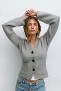 Shaped knitted cardigan - Zebra