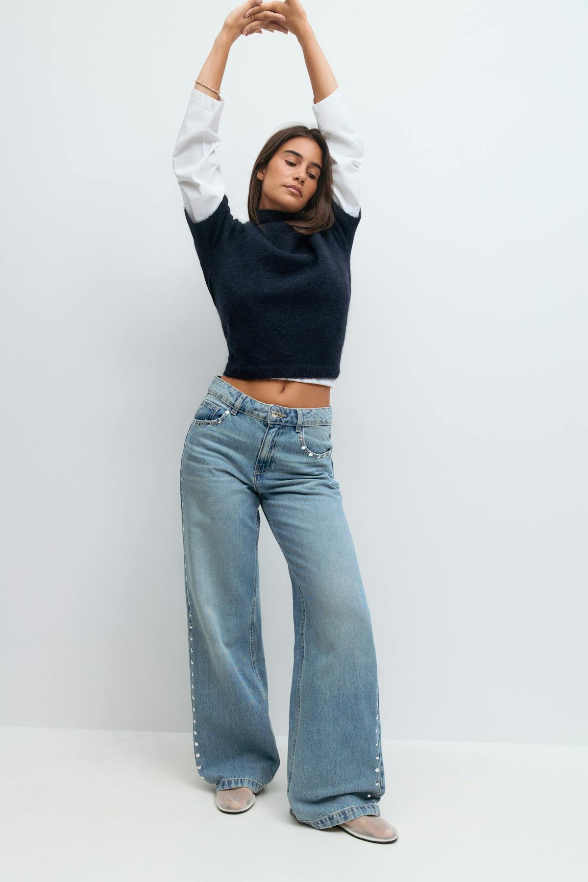 Studded jeans - Gris