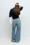 Studded jeans - Mid blue
