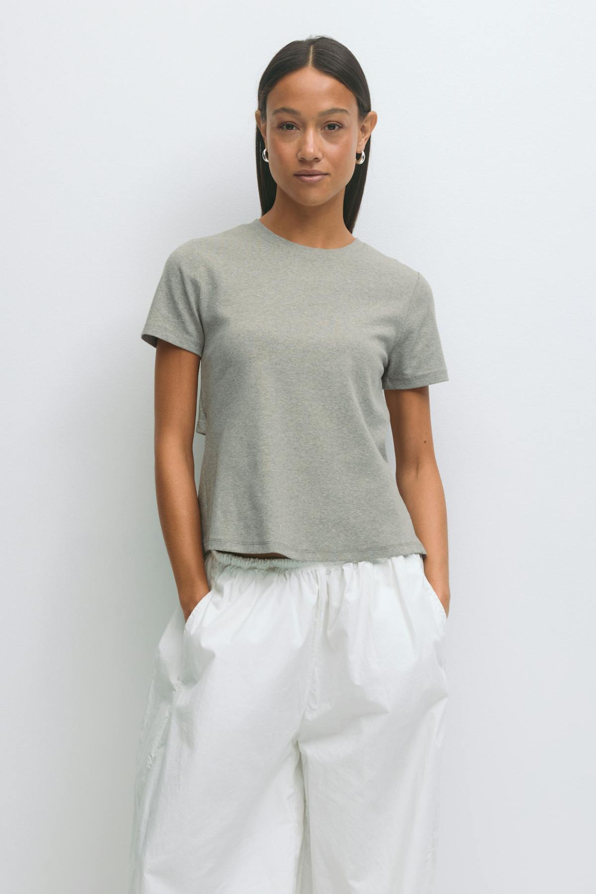 Tie back tee - Heather