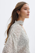 Scarf blouse - Black/white dot