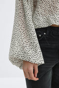 Scarf blouse - Creme/dot