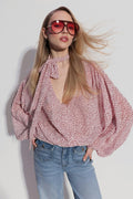 Scarf blouse - Creme/dot