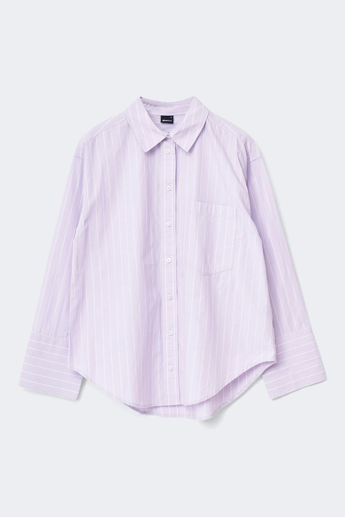 Poplin shirt - Lt blue/stripe