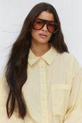 Poplin shirt - Brown/stripe