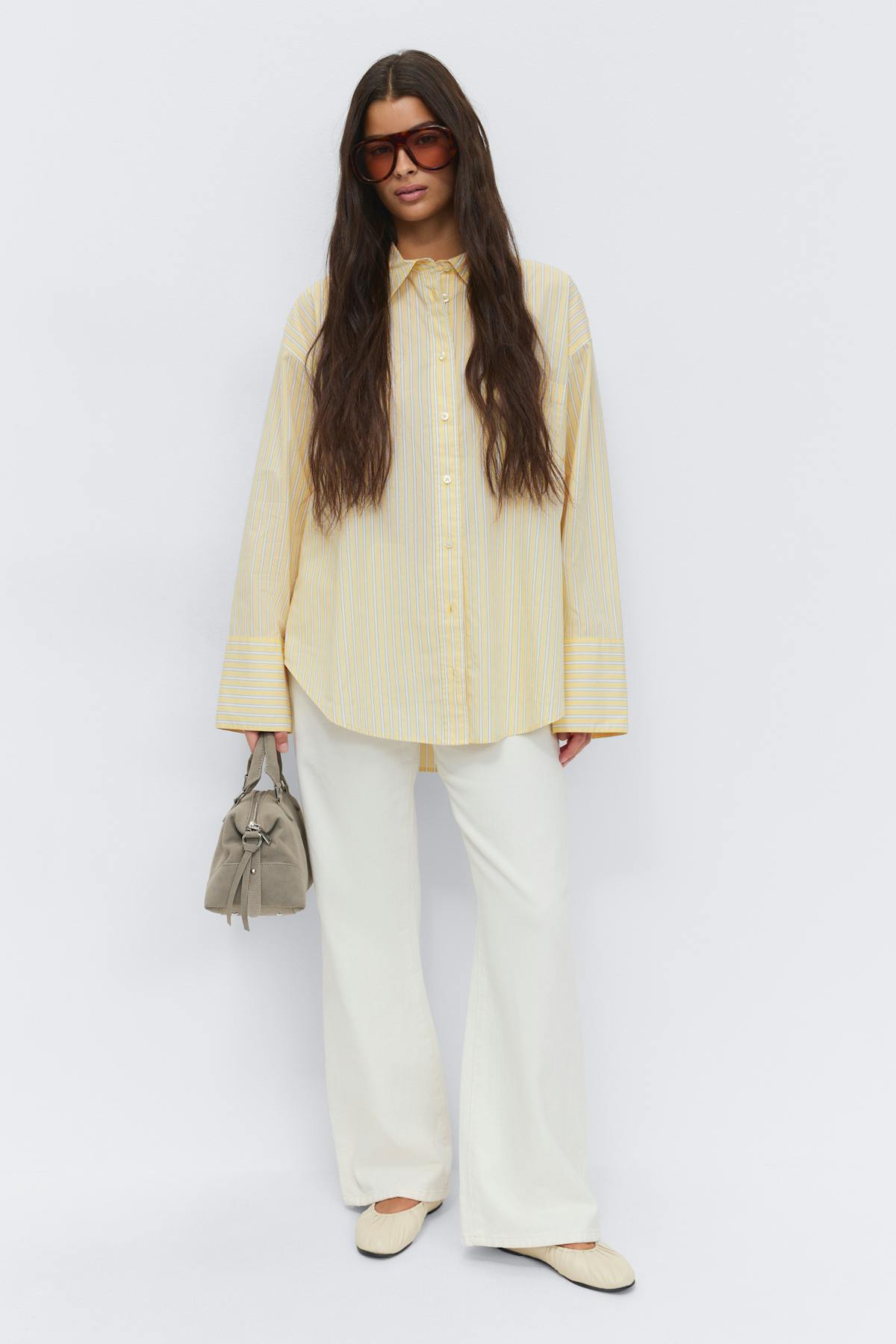 Poplin shirt - Brown/stripe
