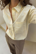 Poplin shirt - Brown/stripe