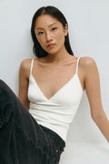 Lace detail singlet - Noir