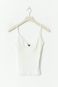 Lace detail singlet - Noir