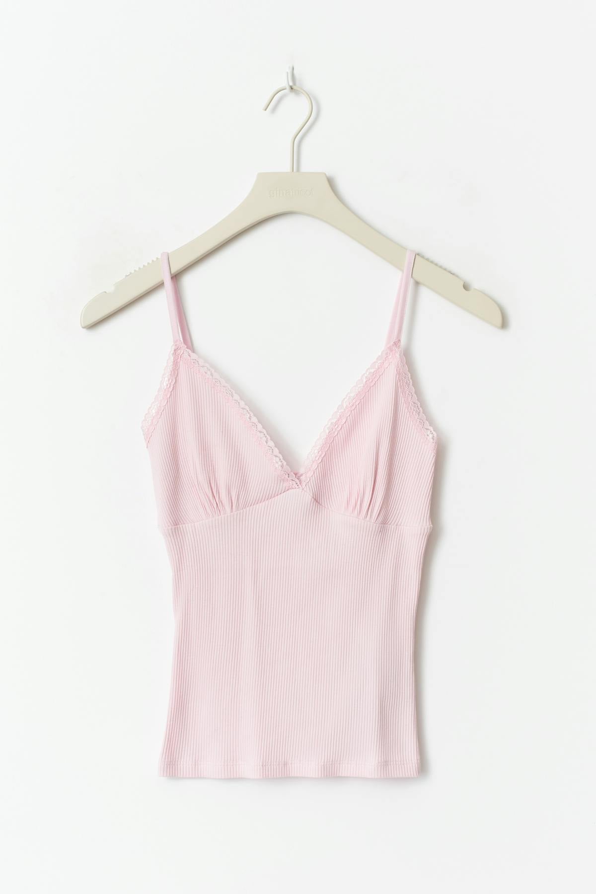 Lace detail singlet - Ballet slipper