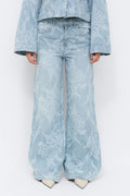 Embroidery jeans - Mid blue