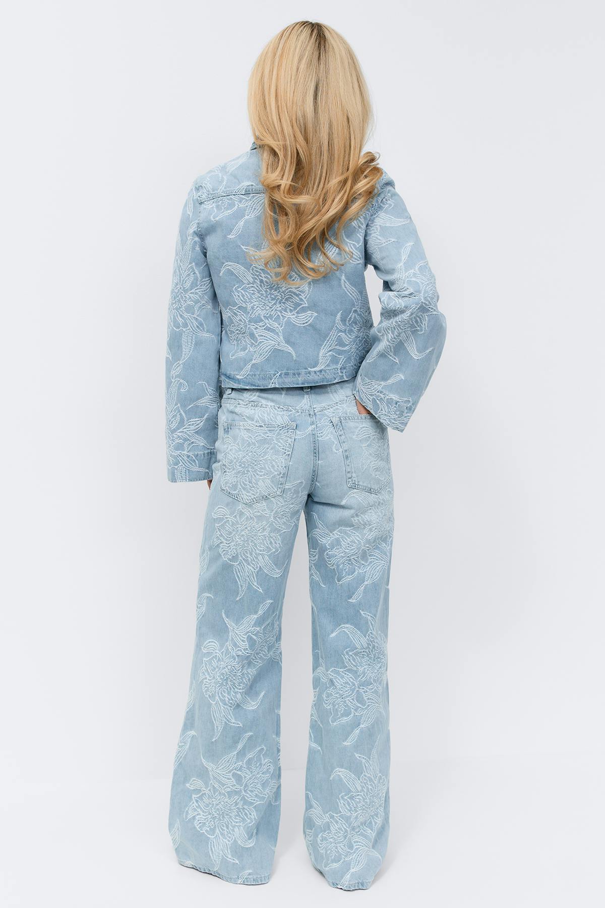 Embroidery jeans - Bleu