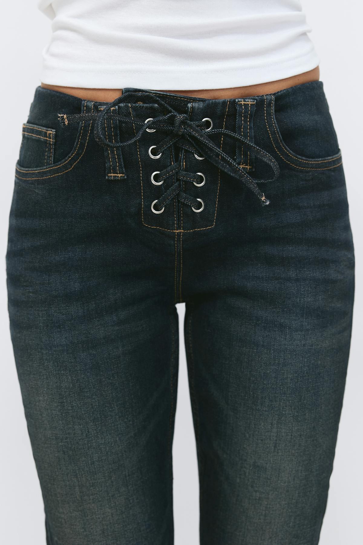 No waist bootcut jeans - Bleu foncé