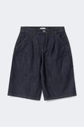 Tailored long denim shorts - Rinse