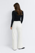 Twisted wide jeans - Blanc cassé