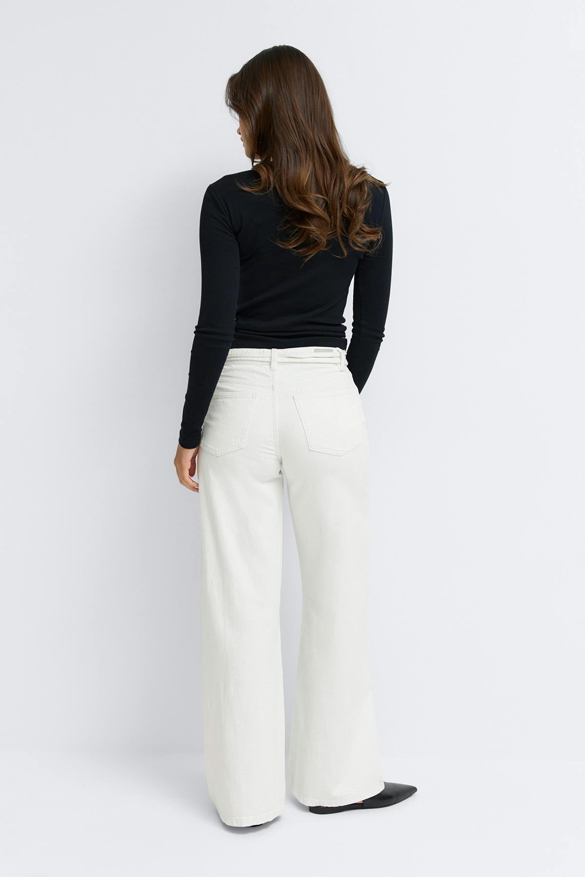 Twisted wide jeans - Blanc cassé