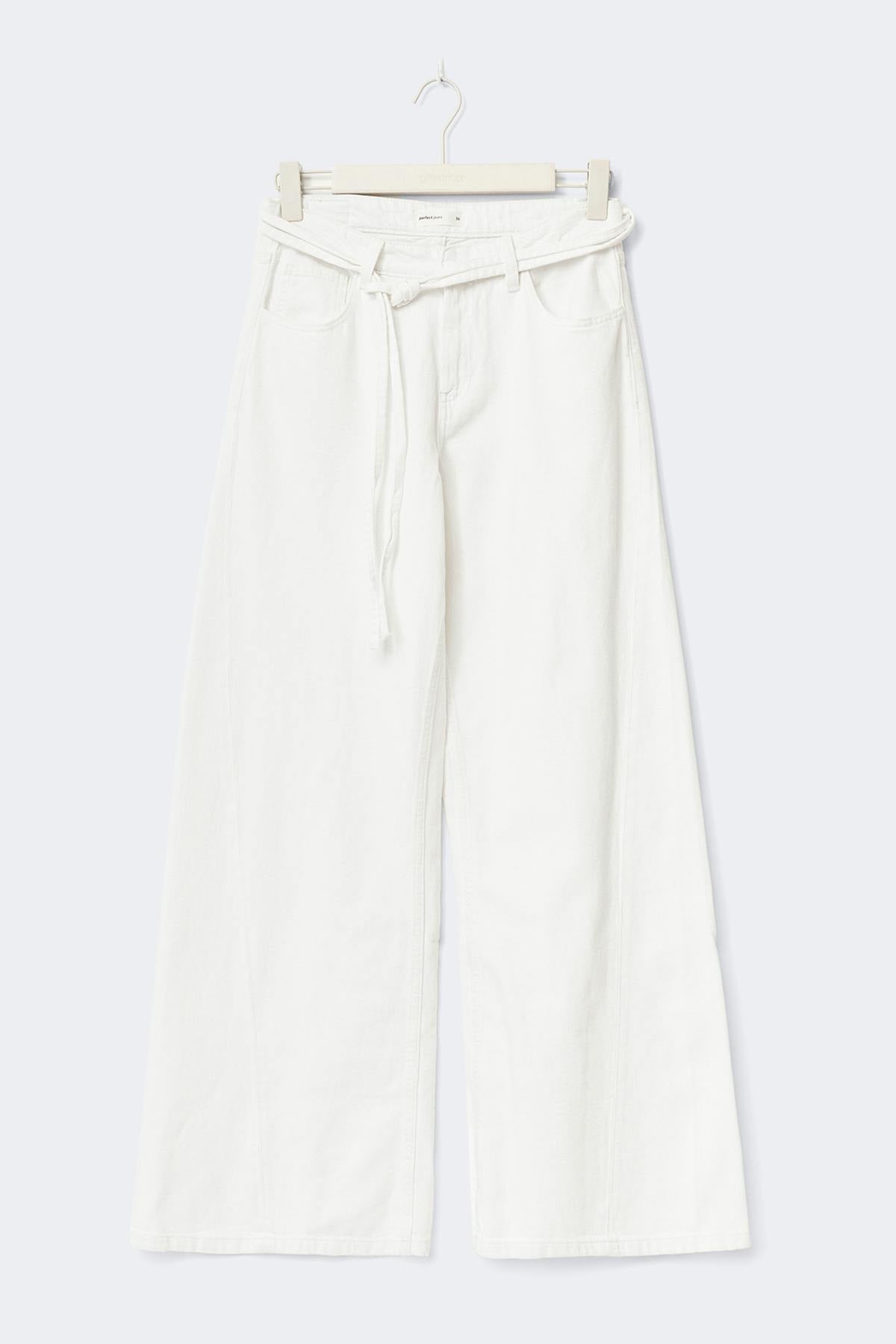 Twisted wide jeans - Blanc cassé