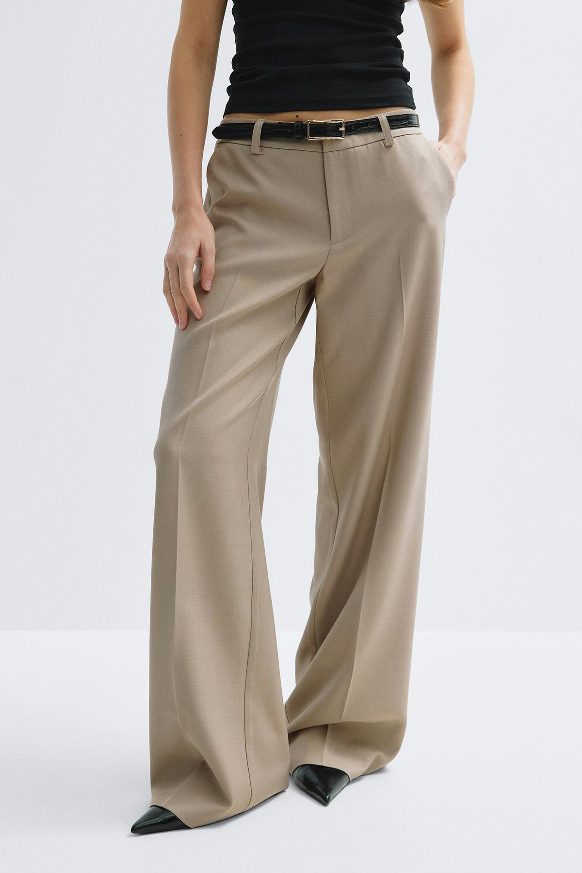 Low waist trousers - Marron foncé