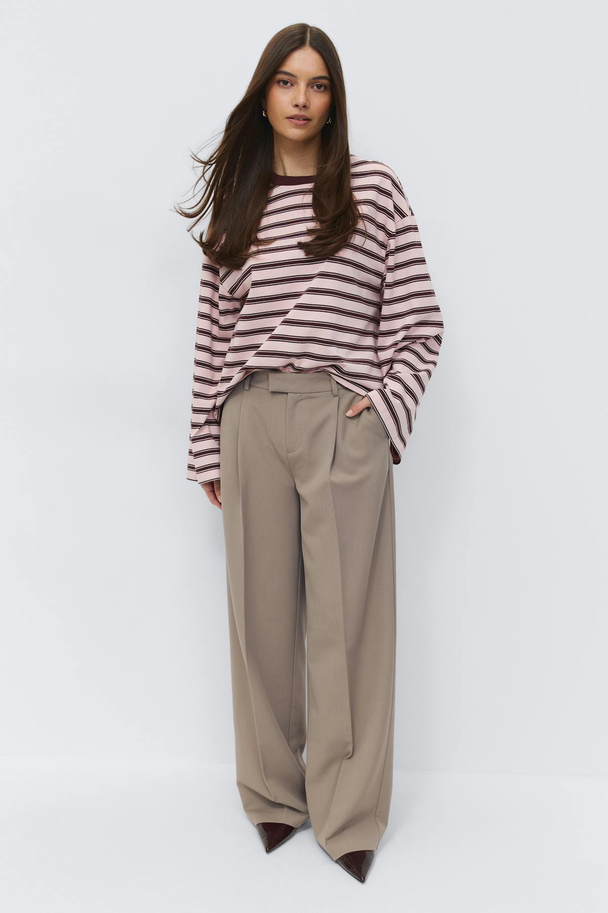 Mid wide pleated trousers - Noir