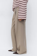 Mid wide pleated trousers - Noir