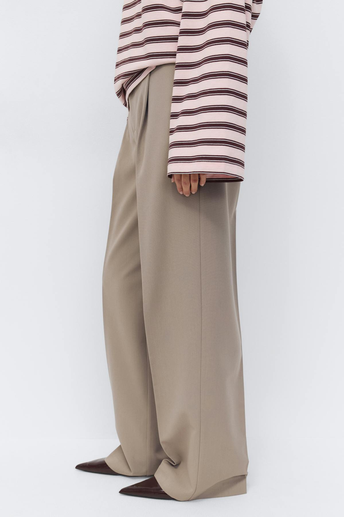 Mid wide pleated trousers - Noir