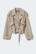 short belted trench coat - Beige