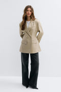 Shaped blazer - Beige melange