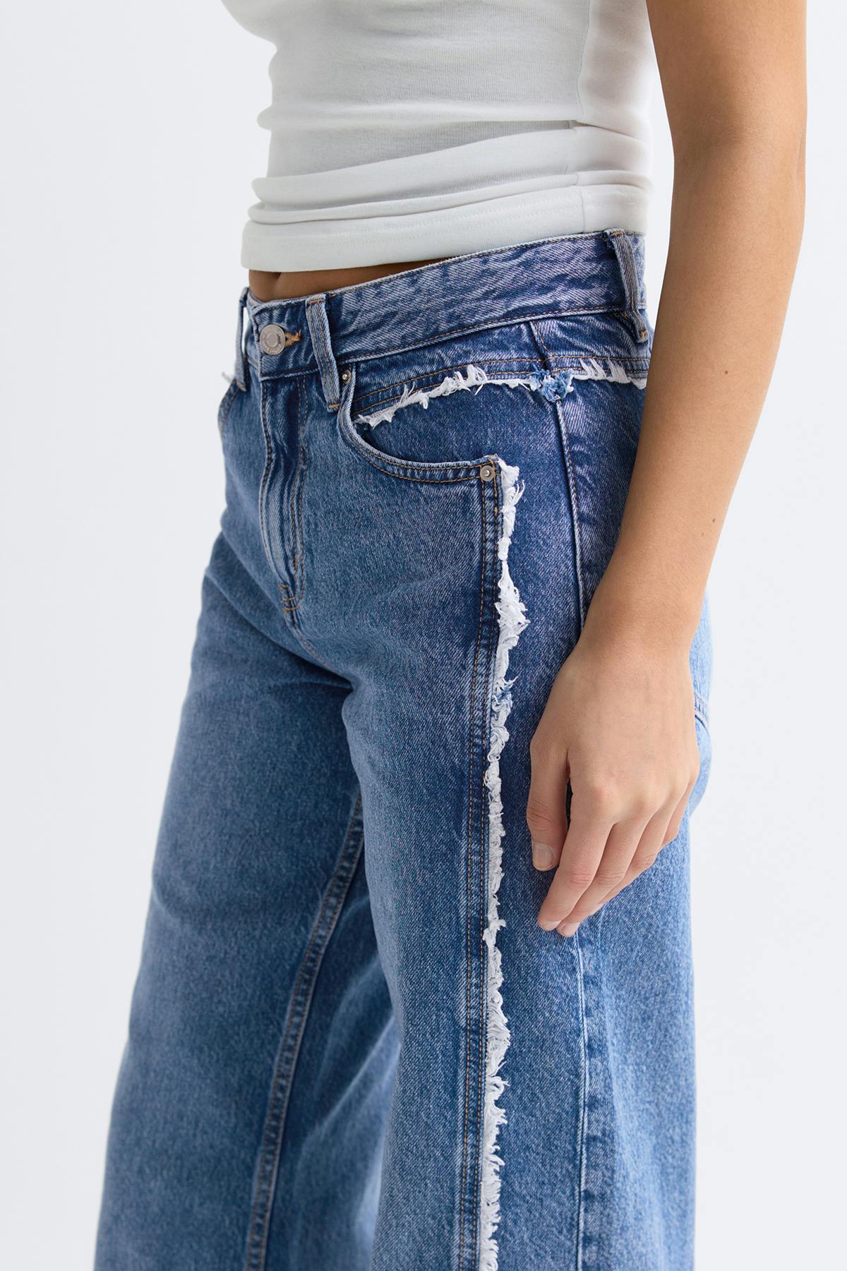 Fringe seam jeans - Bleu